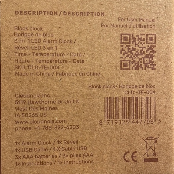 Cloudnola Block Clock 3 in 1 digital alarm clock - Picture 2 of 2